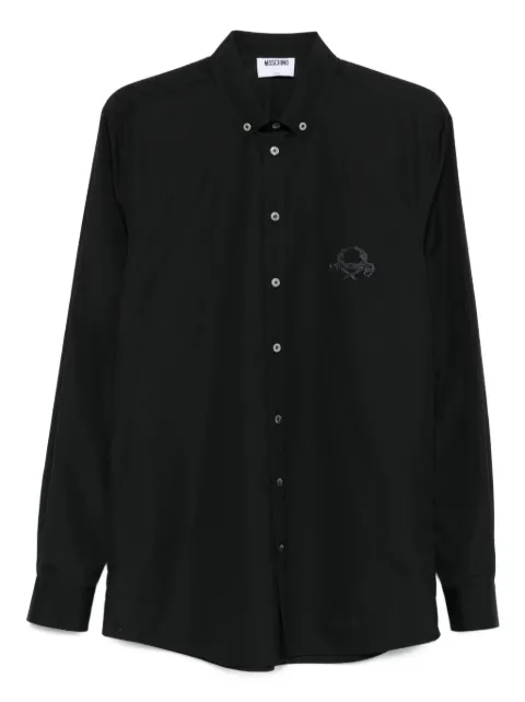 Moschino logo-embroidered cotton shirt Black A02255235