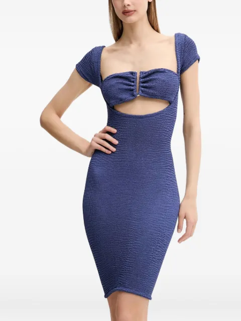 PARAMIDONNA Frida textured cut-out mini dress Blue SS25SFDN
