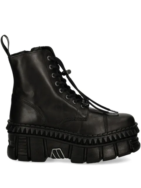 NEW ROCK lace-up platform boots Black MWALL083CCTS6