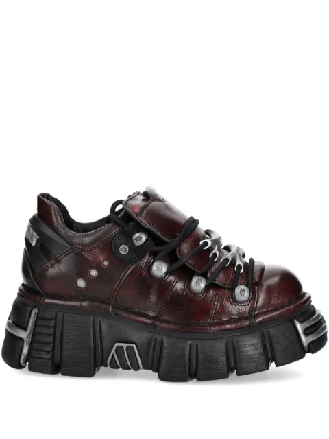 NEW ROCK M-120N-C67 metallic-detail platform sneakers Red M120NC67
