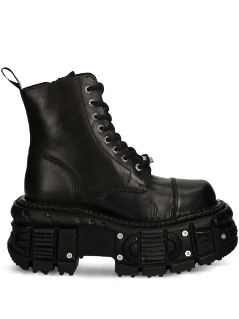 NEW ROCK lace-up platform boots Black MTANK083C1