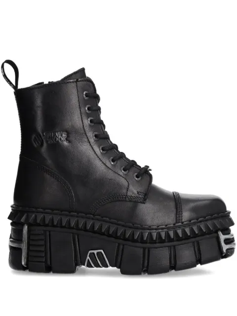 NEW ROCK M-WALL083CCT-S9 lace-up platform boots Black MWALL083CCTS9