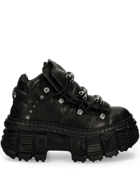 NEW ROCK lace-up platform sneakers Black MWALL106S12