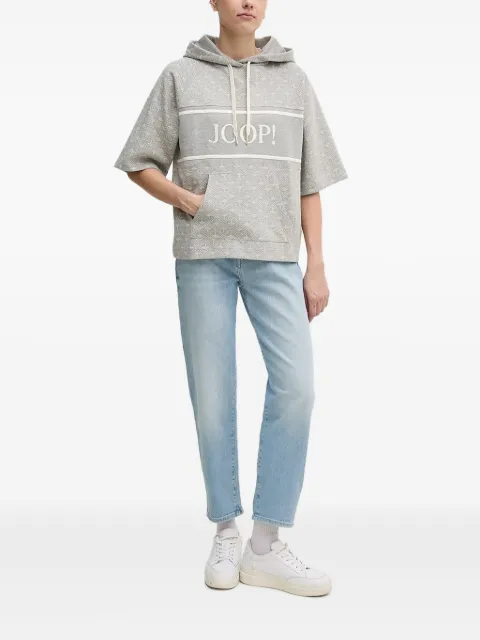 Joop! logo-detail short-sleeve hoodie Grey 30046217