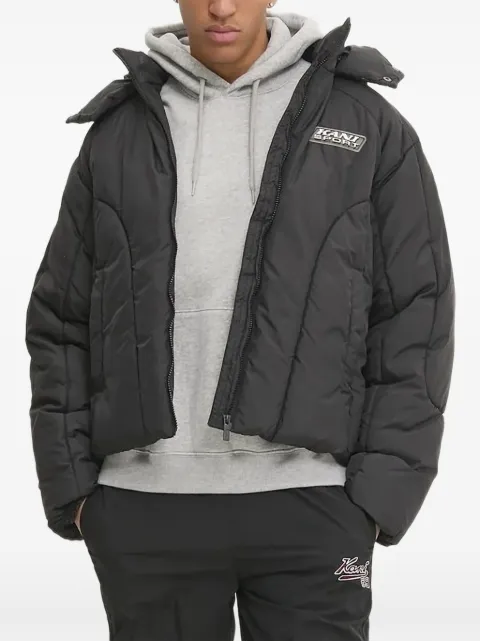 karl kani quilted hooded puffer jacket Black 60760028