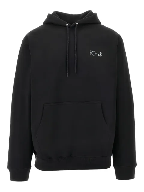 POLAR Dave logo-embroidered hoodie Black POLDAVEHFLOCBLACK