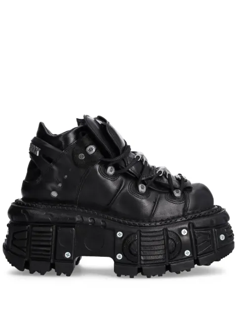 NEW ROCK lace-up platform sneakers Black MTANK106C2
