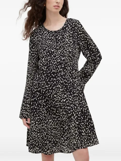 Marc O'Polo printed long-sleeve mini dress Black 310098321315