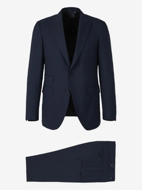 Scabal two-button flap-pocket suit Blue L07P2E2V7H526V626