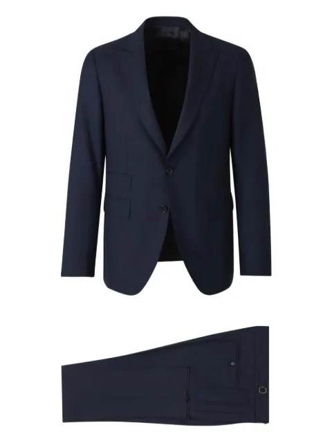 Scabal two-button flap-pocket suit Blue L07P2E2V7H526V626