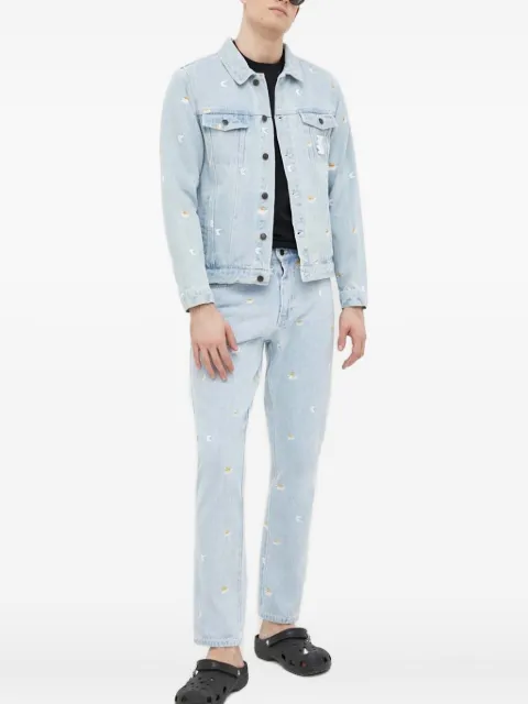 karl kani daisy-embroidered denim jacket Blue 6087159