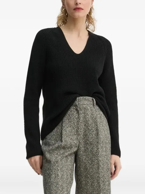 Marc O'Polo ribbed V-neck sweater Black 500605960097
