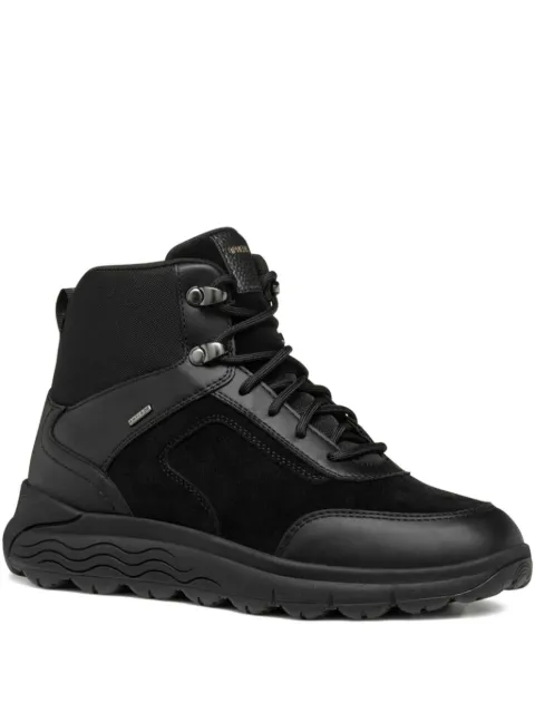 Geox lace-up suede leather sneakers Black D4626B08522