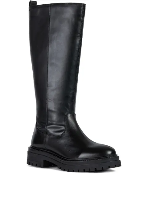 Geox Iridea zip-detail leather boots Black D04HRC05443I