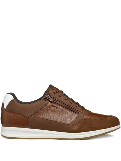 Geox Avery leather zip-detail sneakers Brown U55H5A0EKBU