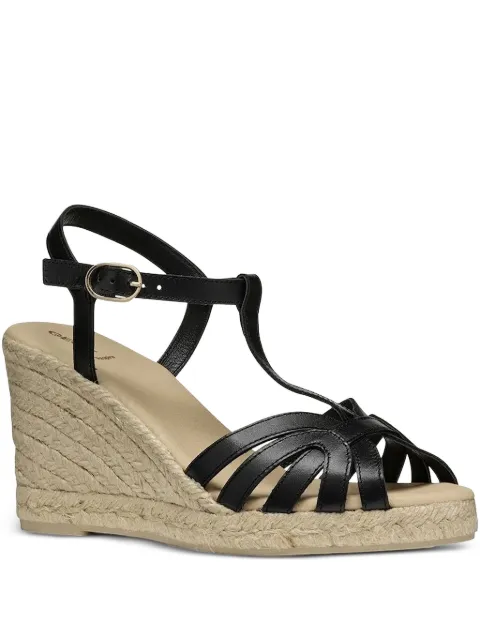 Geox 95mm T-bar wedge espadrilles Black D55TPA00043