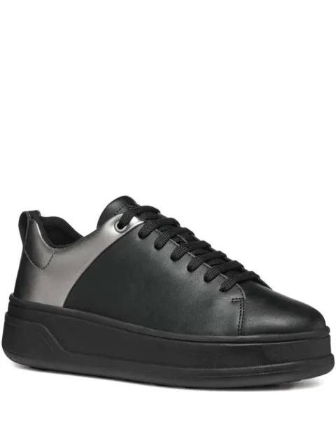 Geox metallic panel leather sneakers Black D46WVB0BCBN