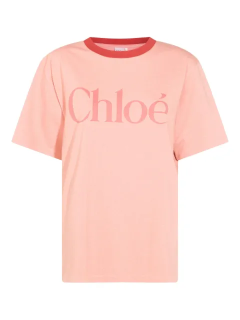 Chloé logo-print T-shirt Pink CH25AJH20173