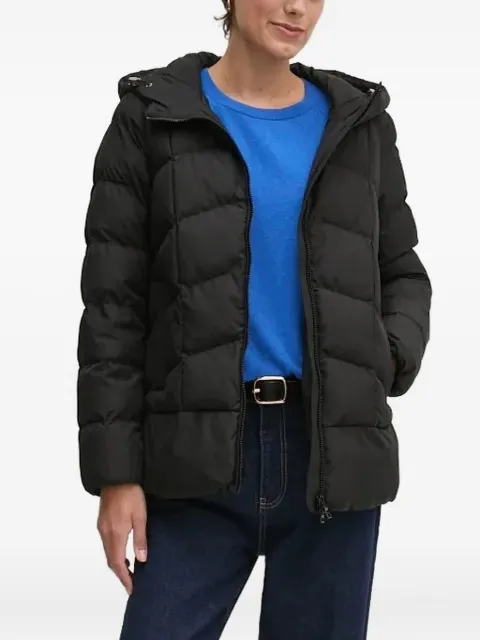 Geox hooded chevron-quilted puffer jacket Black W4628PT3144