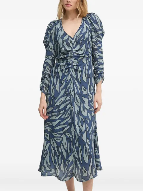 Hoss Intropia abstract-print midi dress Blue 8228034