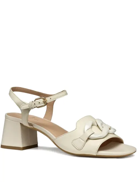 Geox 55mm New Eraklia chain-embellished block-heel pumps Neutrals D55YQC000TU