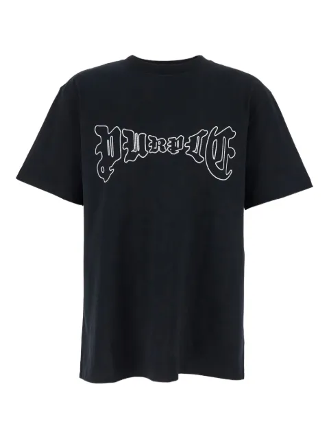 Purple Brand logo-print T-shirt Black P117H
