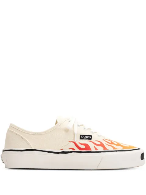 KAMIYA Herc flame-pattern vulcanized sneakers White G14FW702