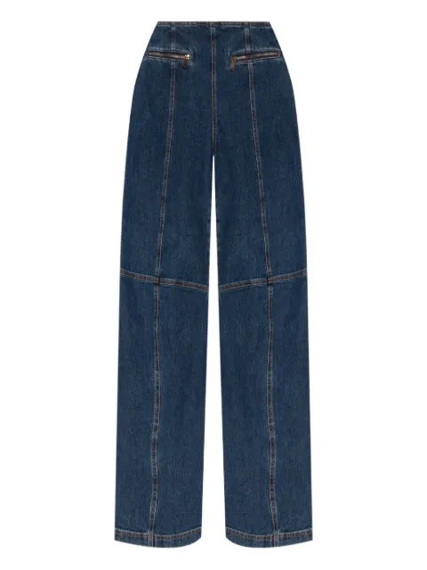 ETRO Pegaso-motif panelled jeans Blue WRNB0025AD283