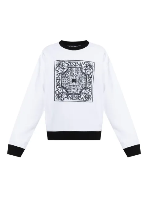 Dolce & Gabbana baroque-print sweatshirt White G9AHSZG7O9V