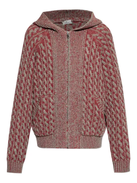 ETRO cable-knit zip-up hoodie Grey MRKF0059AL292