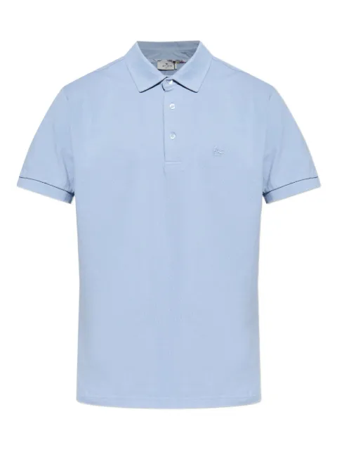 ETRO logo-embroidered cotton polo shirt Blue MRMD0006AJ264