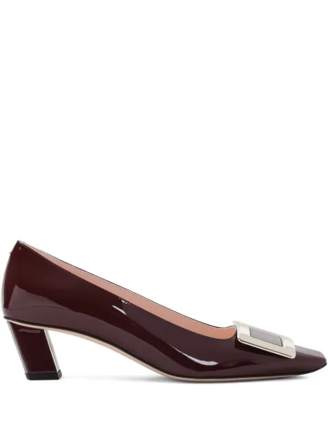 Roger Vivier 45mm Belle buckle-embellished block-heel pumps Red RVW00600920D1PR802