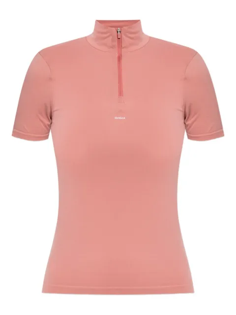 Pangaia zip-neck short-sleeves performance T-shirt Pink 10002540