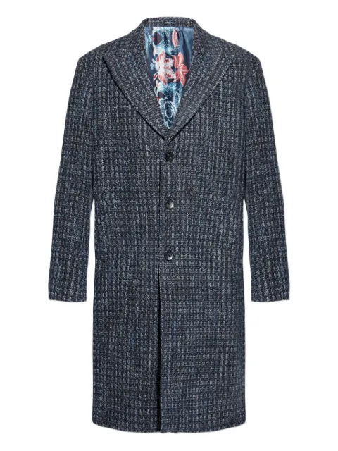 ETRO textured wool coat Blue MRAA002699TQ258