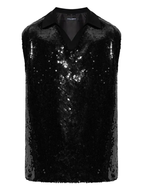 Dolce & Gabbana sequin-embellished top Black G8ST8TFLSEP