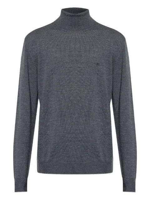 ETRO logo-embroidered turtleneck sweater Grey MRKF0067AL291