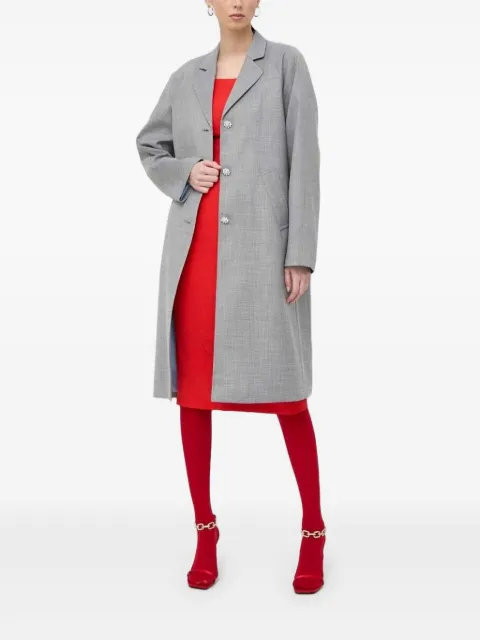 Custommade crystal-button belted coat Grey 999509858