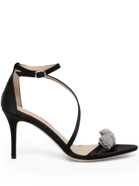 Custommade 85mm crystal-embellished satin pumps Black 401098
