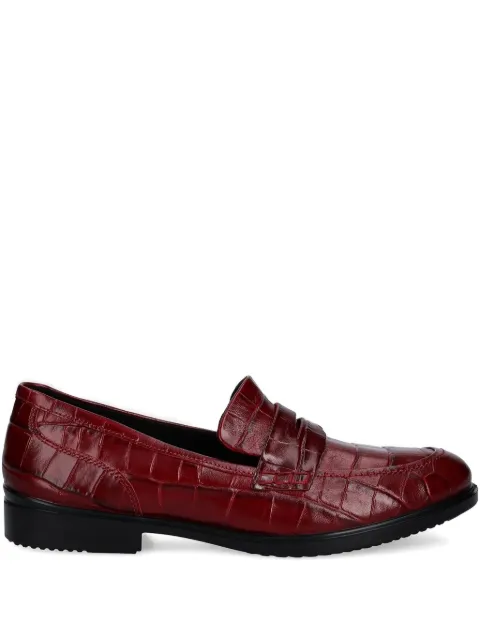 ECCO crocodile-embossed penny loafers Red 20980301065