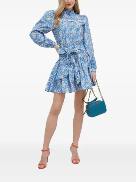 Custommade floral-print ruffled skirt Blue 999376922