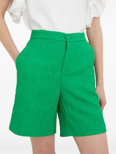 Custommade textured high-waisted shorts Green 999459723