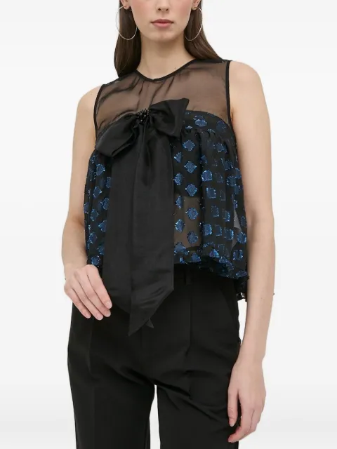 Custommade bow-embellished sleeveless blouse Black 999716273