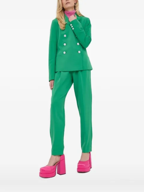 Custommade crystal-embellished double-breasted blazer Green 999425832