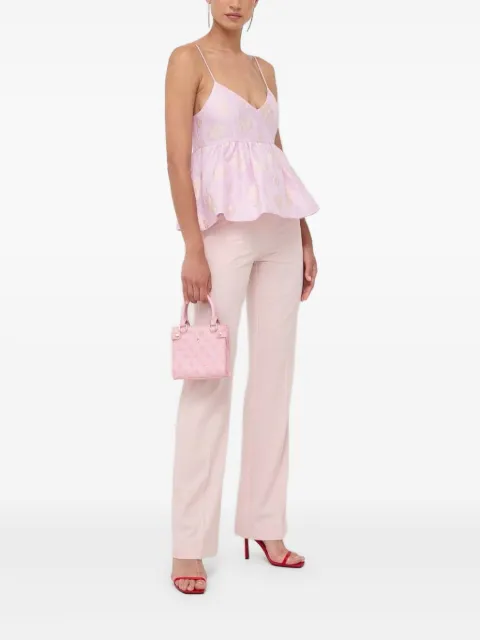 Custommade floral-print peplum top Pink 999395298
