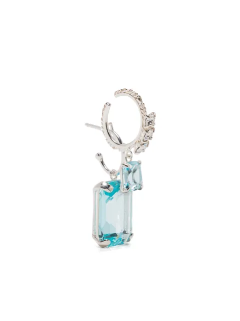 Wouters & Hendrix aquamarine crystal hoop earrings Silver ECE006