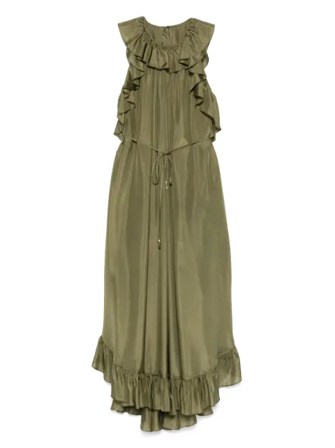 ZIMMERMANN Cascadian ruffle-trim midi dress Green 4601DSS255