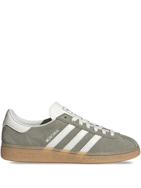 adidas Muenchen suede three-stripe sneakers Grey JS3990