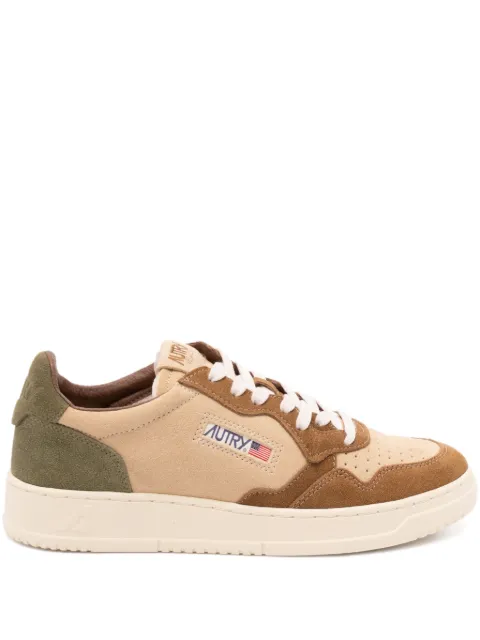 Autry Medalist suede-panelled lace-up sneakers Neutrals AULMTS17