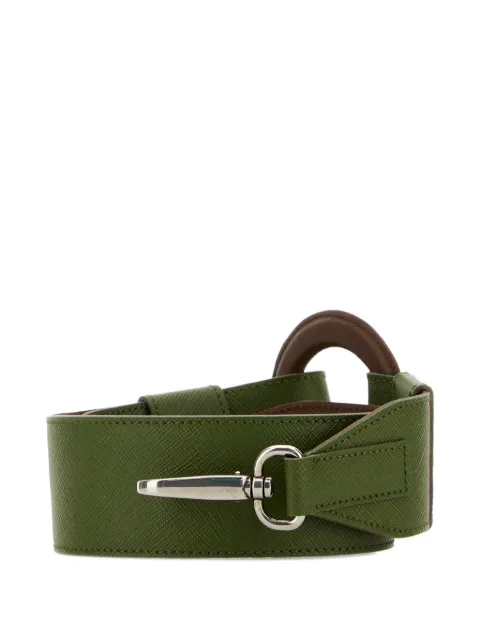 Prada leather oval-ring shoulder strap Green 2TY0102C20