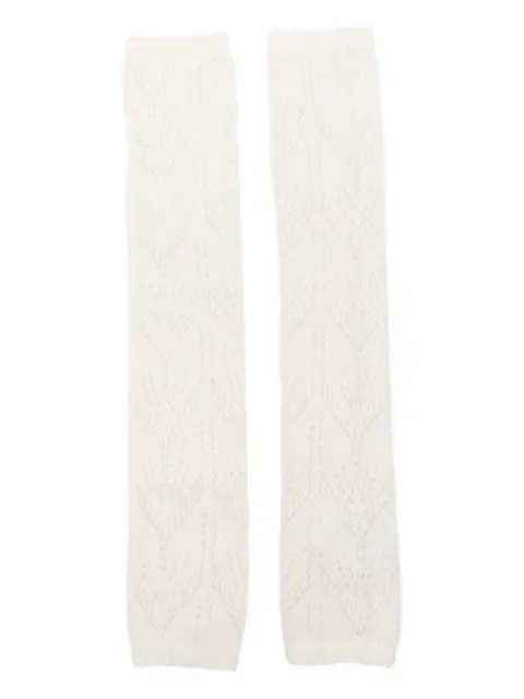P.A.R.O.S.H. patterned fingerless gloves White LILYD000540
